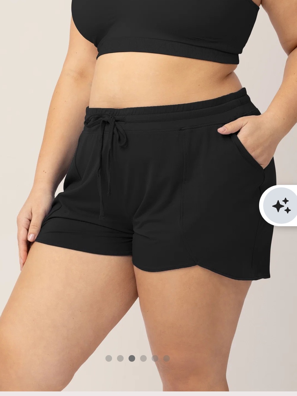 Kindred Bravely Black Drawstring Lounge Shorts